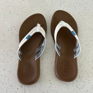 Flojos Brown Sandals with White Straps